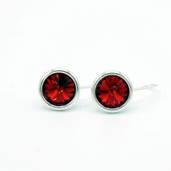 Boucles d'oreilles pendantes en cristal rouge