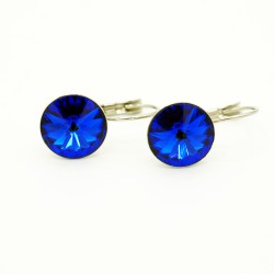 Boucles d'oreilles pendantes en cristal bleu