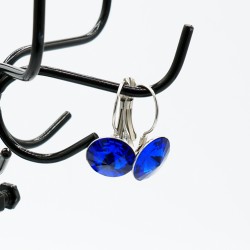Boucles d'oreilles pendantes en cristal bleu