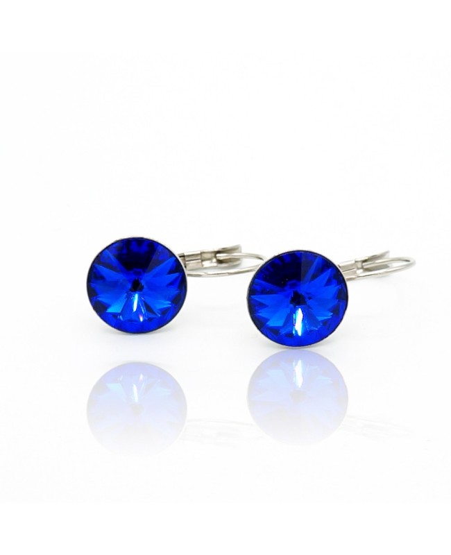 Boucles d'oreilles pendantes en cristal bleu