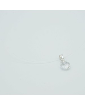 Petit pendentif transparent, rond avec son bord ciselé Pendentifs en perles et cristal