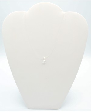 Petit pendentif transparent, rond avec son bord ciselé Pendentifs en perles et cristal