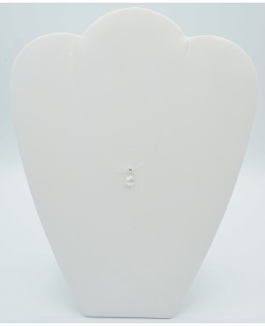 Petit pendentif transparent, rond avec son bord ciselé Pendentifs en perles et cristal