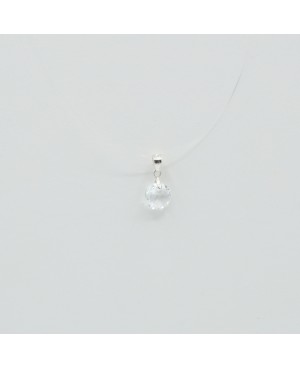 Petit pendentif transparent, rond avec son bord ciselé Pendentifs en perles et cristal