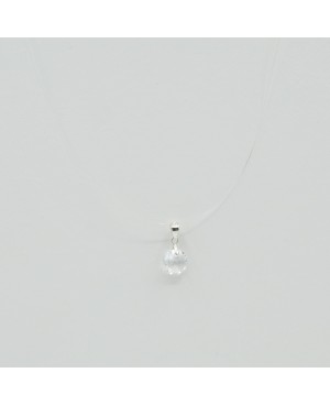 Petit pendentif transparent, rond avec son bord ciselé Pendentifs en perles et cristal