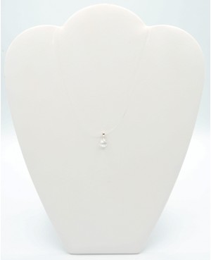 Petit pendentif transparent, rond avec son bord ciselé Pendentifs en perles et cristal