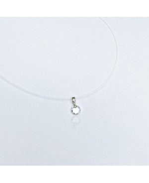 Small transparent pendant, round with a chiseled edge Beaded pendants