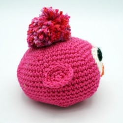 The pink crocheted owl