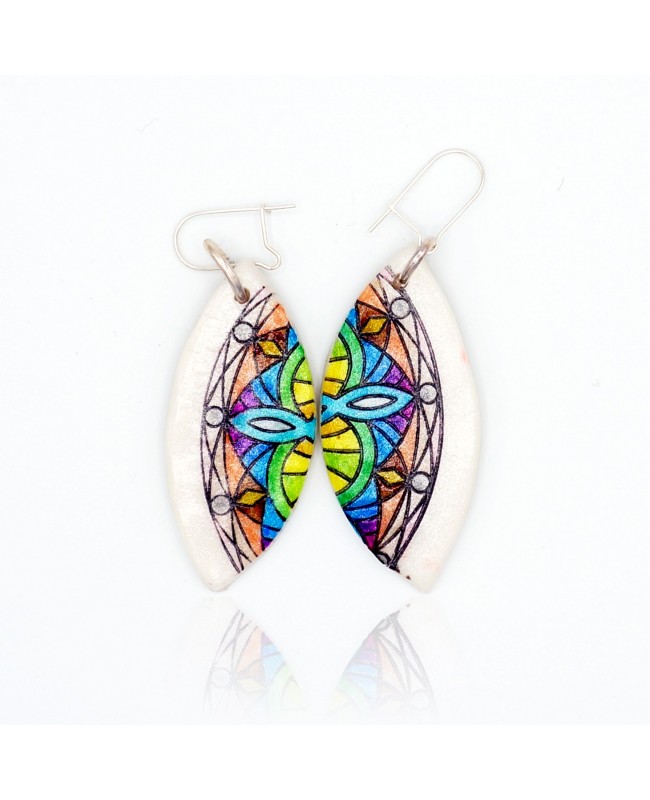 Boucles d'oreilles mandalas multicolores