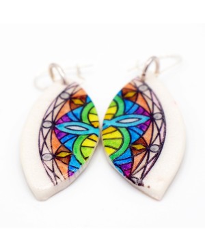 Boucles d'oreilles mandalas multicolores Boucles d'oreilles artisanales (fait-main)