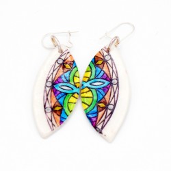Boucles d'oreilles mandalas multicolores