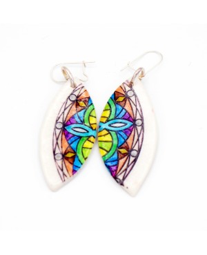 Boucles d'oreilles mandalas multicolores Boucles d'oreilles artisanales (fait-main)