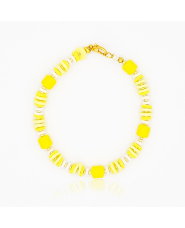 Bracelet jaune et blanc