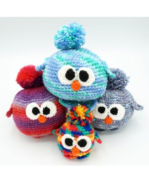 Le Nibou rose et violet réalisé au crochet Doudous et amigurumis