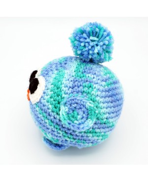 Le Nibou bleu et vert réalisé au crochet Doudous et amigurumis