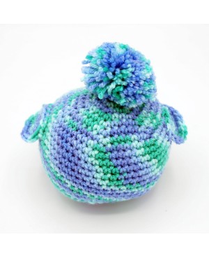 Le Nibou bleu et vert réalisé au crochet Doudous et amigurumis