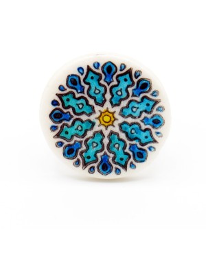 copy of Bague mandala orange, jaune, violette et rose Quirky and polymer clay rings