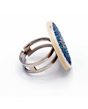 Bague mandala bleue Bagues gourmandes et en pâte polymère