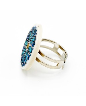 Bague mandala bleue Bagues gourmandes et en pâte polymère