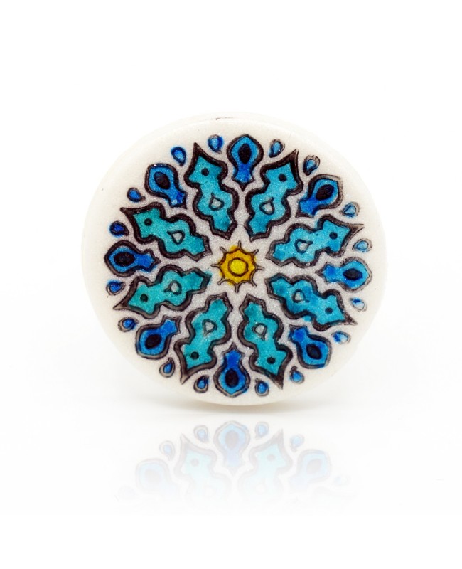 Bague mandala bleue