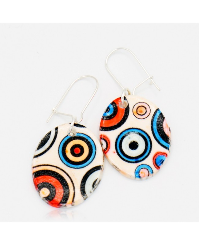 Boucles d'oreilles cercles multicolores