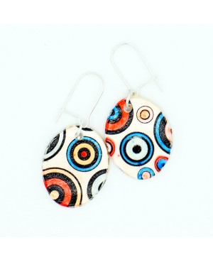 Boucles d'oreilles cercles multicolores Boucles d'oreilles artisanales (fait-main)