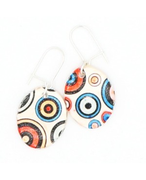 Boucles d'oreilles cercles multicolores Boucles d'oreilles artisanales (fait-main)