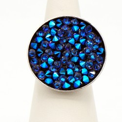 copy of Large black ring with Swarovski crystal top