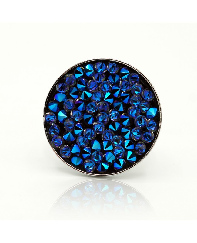 copy of Large black ring with Swarovski crystal top Bead and Swarovski crystal rings