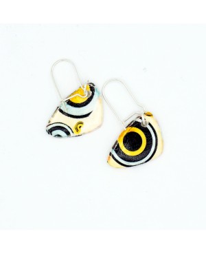 Boucles d'oreilles fantaisie avec des cercles multicolores Boucles d'oreilles artisanales (fait-main)