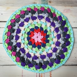 Round and Openwork Multicolored Rug