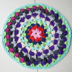 Round and Openwork Multicolored Rug