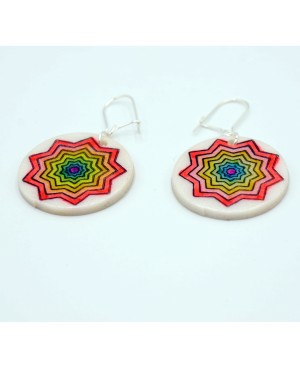 Boucles d'oreilles fantaisie étoiles multicolores Boucles d'oreilles artisanales (fait-main)