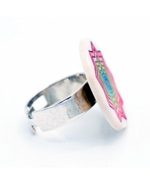 Bague fantaisie étoile multicolore Bagues gourmandes et en pâte polymère