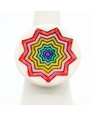 Bague fantaisie étoile multicolore Bagues gourmandes et en pâte polymère