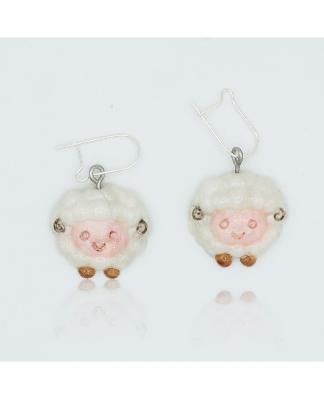 Cute sheep earrings Handcrafted earrings