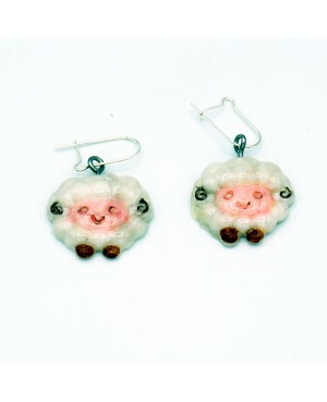 Cute sheep earrings Handcrafted earrings