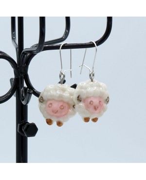 Cute sheep earrings Handcrafted earrings