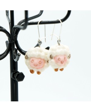 Cute sheep earrings Handcrafted earrings