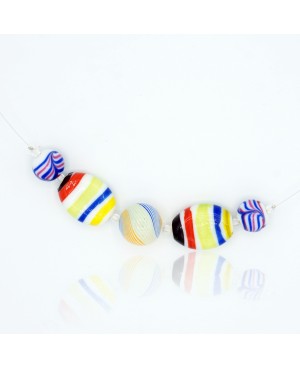 Costume necklace with multicolored glass beads Mid-length necklaces