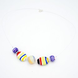 Fancy necklace with multicolored glass beads