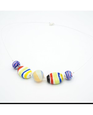 Costume necklace with multicolored glass beads Mid-length necklaces