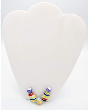 Costume necklace with multicolored glass beads Mid-length necklaces
