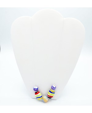 Costume necklace with multicolored glass beads Mid-length necklaces