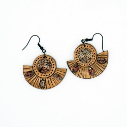 Inca-style bronze and red earrings