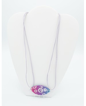 Purple necklace, clocks and antennas Mid-length necklaces