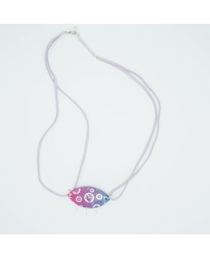 Purple necklace, clocks and antennas Mid-length necklaces