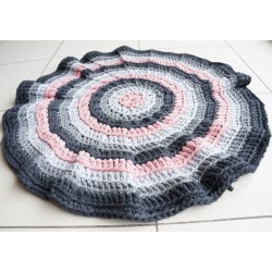 copy of Yellow and turquoise circular rug - Recycled cotton