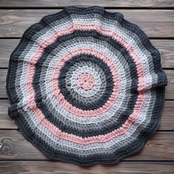 copy of Yellow and turquoise circular rug - Recycled cotton