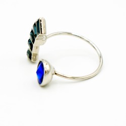 A blue ring in silver